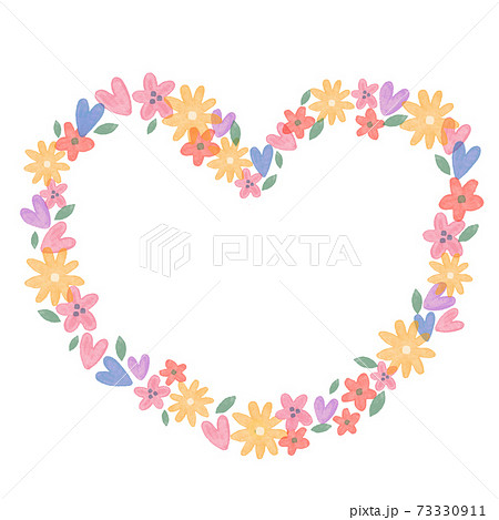 花のハート型　フレーム 73330911