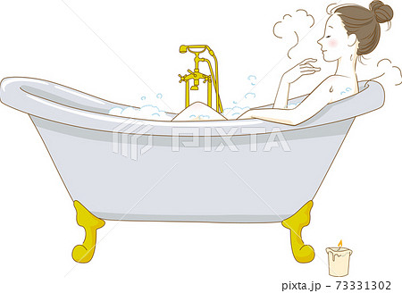 入浴 風呂 女性のイラスト ベクターのイラスト素材