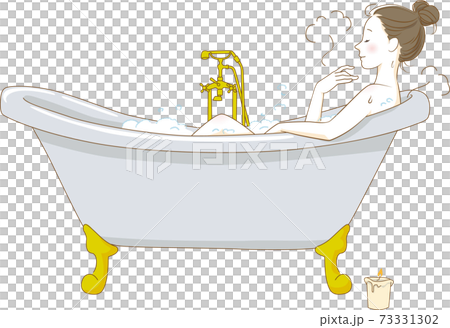 入浴 風呂 女性のイラスト ベクターのイラスト素材