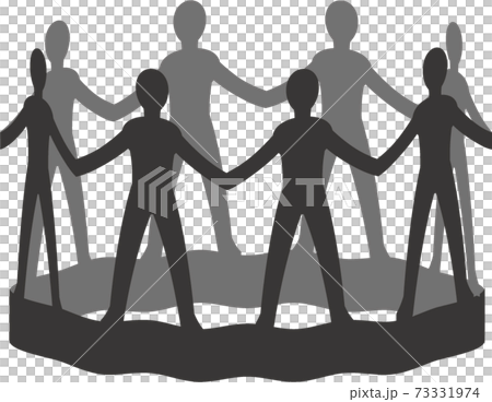 切り紙の人型 73331974