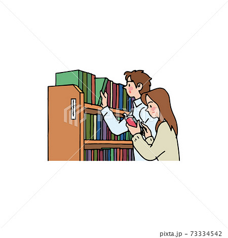 本を探す学生 本を探す学生 73334542