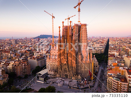Aerial view of Sagrada Familia Aerial view of Sagrada Familia 73335110