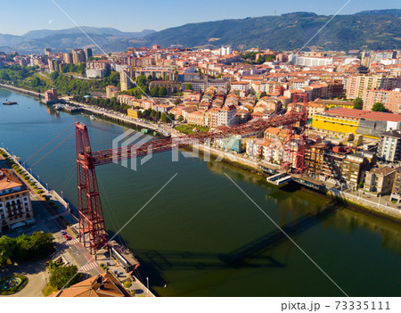 Aerial view of Bizkaia suspension Bridge 73335111