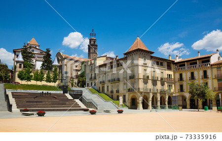 Main square of Manlleu in summer day Main square of Manlleu in summer day 73335916