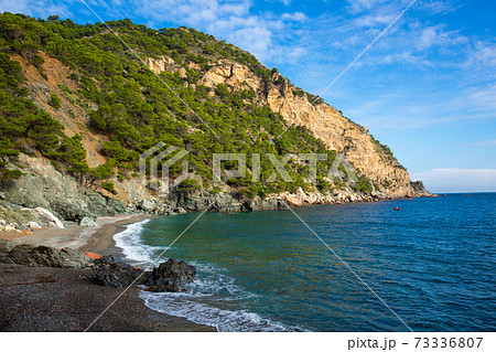 Mediterranean coastline near Begur in Spanish Costa Brava 73336807