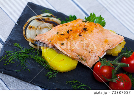 Roasted tender trout fillet 73337657