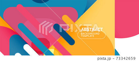 Modern geometric round shapes and dynamic lines, abstract background. Vector illustration for placards, brochures, posters and banners 73342659