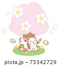 猫さんのお花見 73342729