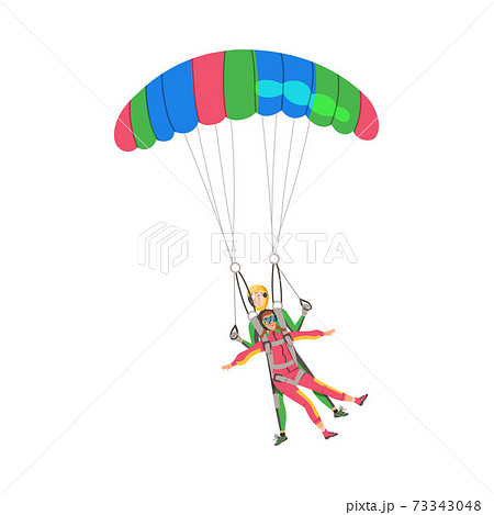 Man And Woman Paratrooper Or Parachutist のイラスト素材