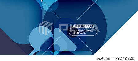 Modern geometric round shapes and dynamic lines, abstract background. Vector illustration for placards, brochures, posters and banners 73343529