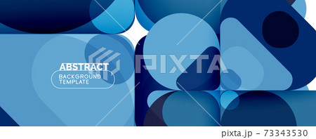 Modern geometric round shapes and dynamic lines, abstract background. Vector illustration for placards, brochures, posters and banners 73343530