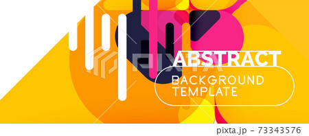 Flat geometric round shapes and dynamic lines, abstract background. Vector illustration for placards, brochures, posters and banners Flat geometric round shapes and dynamic lines, abstract background. Vector illustration for placards, brochures, posters and banners 73343576