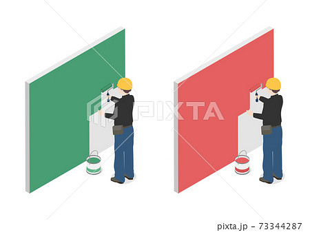 外壁塗装 塗料 ペンキのイラスト素材のイラスト素材