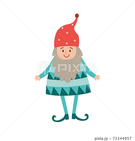 Cute cartoon fairy tale gnome a vector isolated illustration 73344957