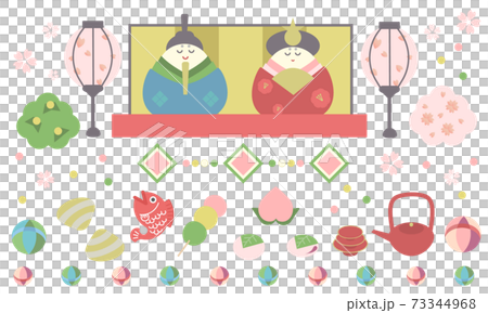 日本文化的“ Hinamatsuri”的插圖集 73344968