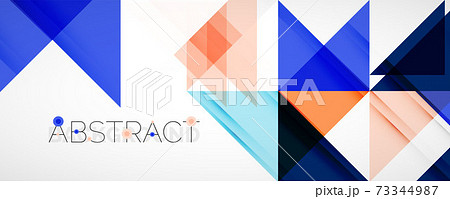 Set of vector triangle geometric backgrounds. Vector illustration for covers, banners, flyers and posters and other designs 73344987