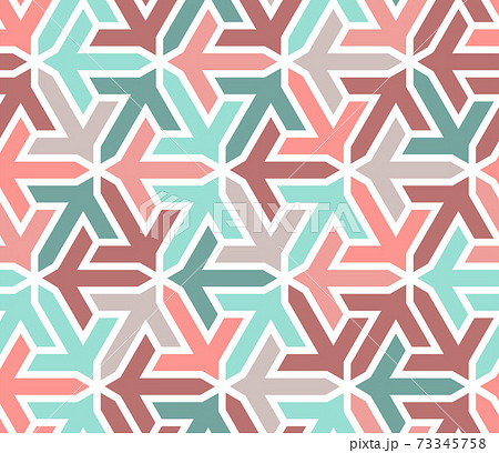 Geometric islamic pattern with arrows. Color geometric arabic vector texture for cloth, textile, wrapping, wallpaper 73345758