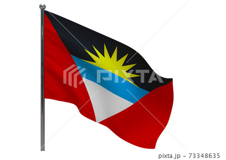 Antigua and Barbuda flag on pole icon 73348635