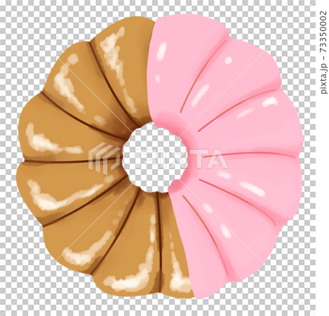 ドーナッツ イチゴチョコフレンチクルーラーのイラスト素材