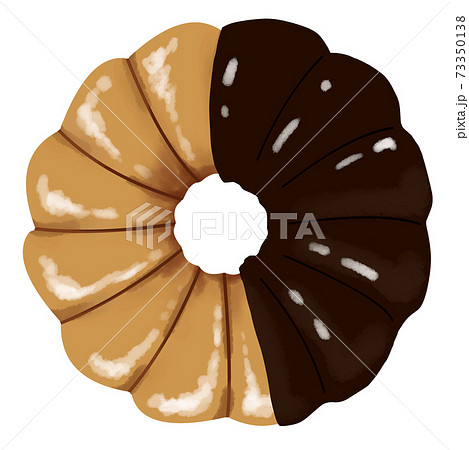 ドーナッツ チョコフレンチクルーラーのイラスト素材