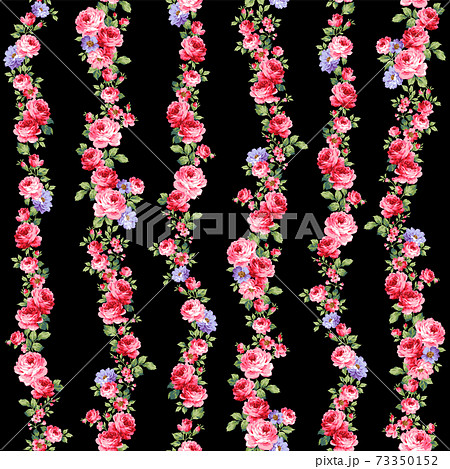 シームレスな薔薇のストライプ柄, 73350152