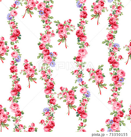 シームレスな薔薇のストライプ柄, 73350155