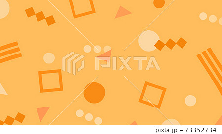 オレンジ系配色の色々な模様の背景イラスト素材 73352734
