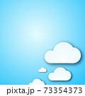 vector paper of white cloud on clear blue sky with copy space for web, internet, or copy space, blank concept in business nature travel presentation 73354373