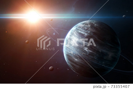 Uranus - High resolution 3D images presents planets of the solar system. This image elements furnished by NASA. 73355407