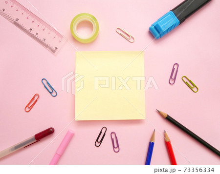 Back to school background with school supplies. 73356334
