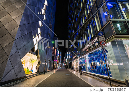 日本の東京都市景観　銀座・西5番街などを望む（緊急事態宣言再び）＝1月7日 73356867