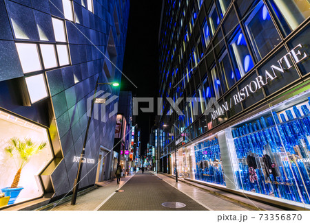 日本の東京都市景観　銀座・西5番街などを望む（緊急事態宣言再び）＝1月7日 73356870