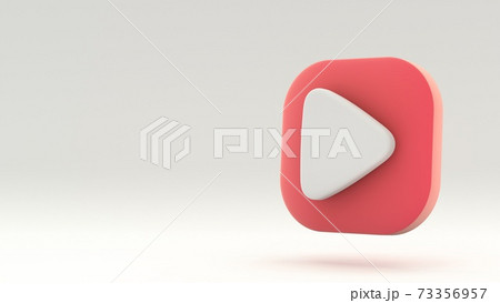 Play red icon shape symbol. 3D rendering Play red icon shape symbol. 3D rendering 73356957