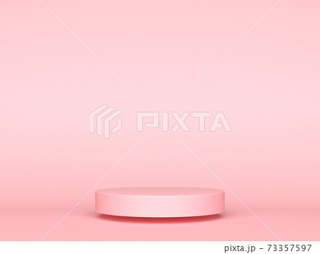 Pink geometric 3d product display background concept, abstract podium cylinder. 3d rendering 73357597