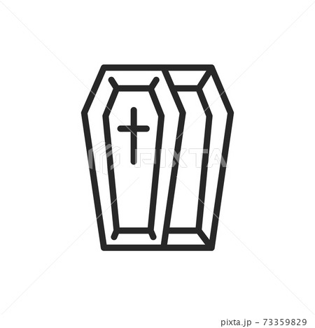 Coffin color line icon. Isolated vector element. 73359829