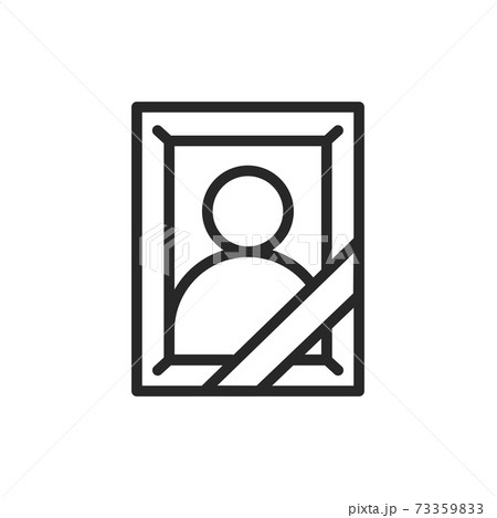 Mourning photo frame color line icon. Isolated vector element. Mourning photo frame color line icon. Isolated vector element. 73359833