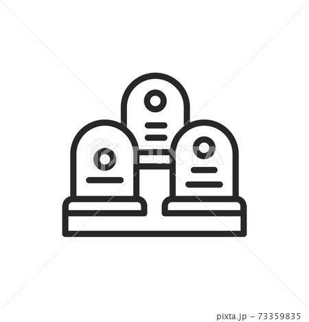 Cemetery color line icon. Isolated vector element. 73359835