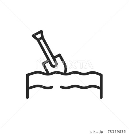 Digging a grave color line icon. Isolated vector element. Digging a grave color line icon. Isolated vector element. 73359836