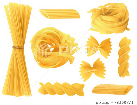 Delicious italian pasta types of high quality Vector Image