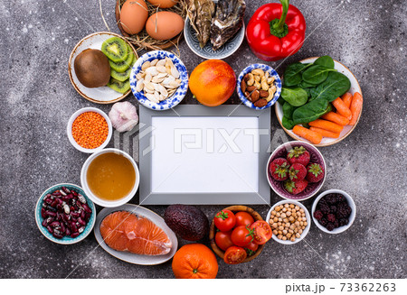 Food rich in collagen. Healthy products Food rich in collagen. Healthy products 73362263