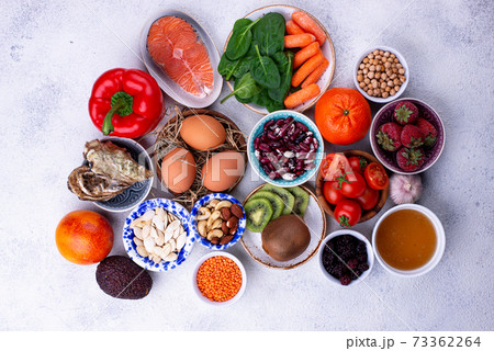 Food rich in collagen. Healthy products Food rich in collagen. Healthy products 73362264