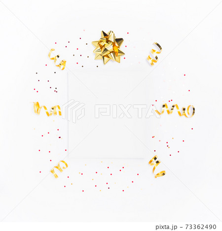 White paper blank with golden decorations White paper blank with golden decorations 73362490