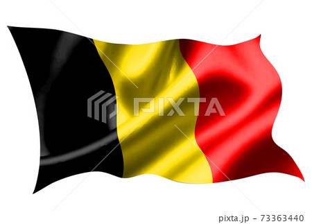 ベルギー 国旗 シルク アイコンのイラスト素材