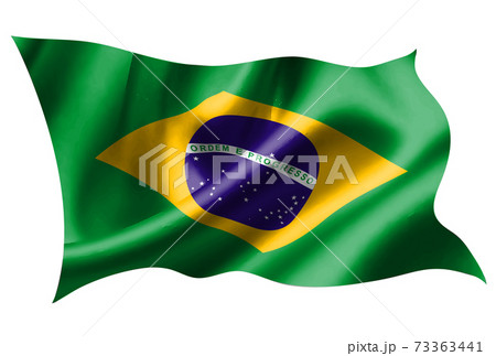 ブラジル 国旗 シルク アイコンのイラスト素材