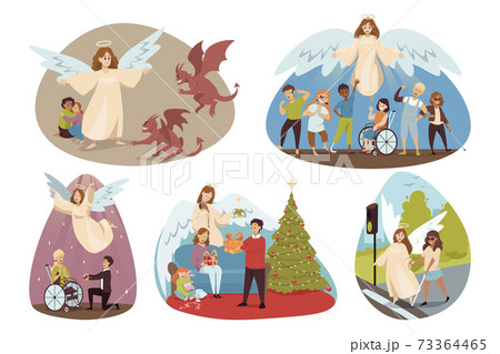 Protection, religion, christianity set concept 73364465