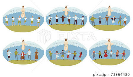 Protection, religion, christianity set concept 73364480