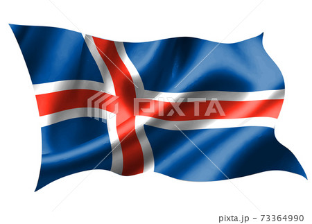 アイスランド　 国旗　シルク　アイコン 73364990