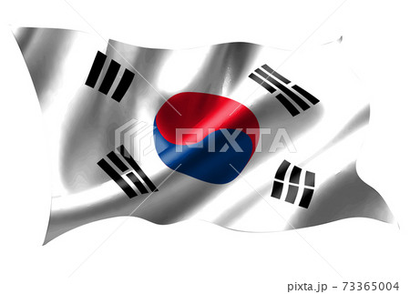 韓国 国旗 シルク アイコンのイラスト素材