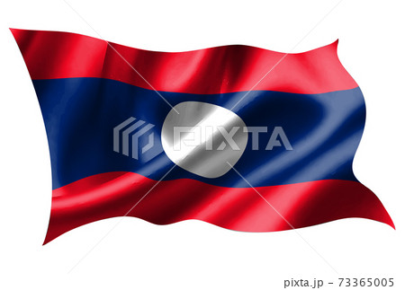 ラオス 国旗 シルク アイコンのイラスト素材