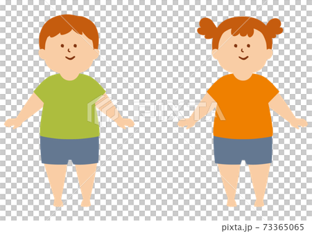 A child with a plump body 73365065